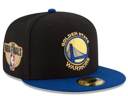 Golden State Warriors New Era 2019 NBA Finals Bound Side Patch Two-Tone 59FIFTY Fitted Hat - Black Royal Online