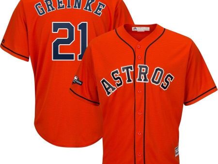 Zack Greinke Houston Astros Majestic 2019 Postseason Official Cool Base Player Jersey - Orange Supply