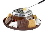 Nostalgia Tabletop Indoor Electric S mores Maker - Smores Kit With Marshmallow Roasting Sticks and 4 Trays for Graham Crackers, Chocolate, and Marshmallows - Movie Night Supplies - Brown Sale