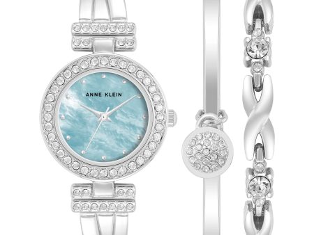 Anne Klein Women s Premium Crystal Accented Bangle Watch and Bracelet Set Online now