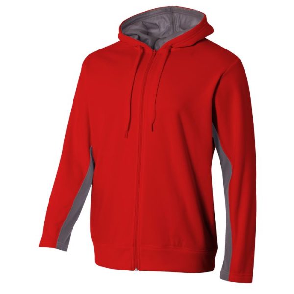 A4 N4251 FULL ZIP COLOR BLOCK FLEECE HOODIE Online