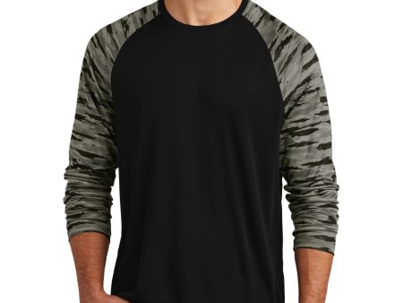 Sport-Tek ST376LS Drift Camo Colorblock Long Sleeve Tee Discount