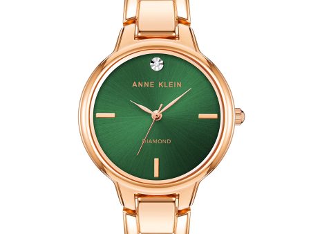 Anne Klein Women s Genuine Diamond Dial Bangle Watch Sale