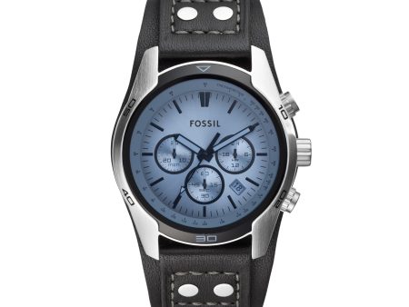 Fossil Men s Coachman Quartz Stainless Steel and Leather Chronograph Watch, Color: Silver, Black (Model: CH2564) Supply