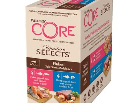 Wellness CORE Cat Wet Adult Signature Selects Flaked Multipack 8 x 79g For Discount