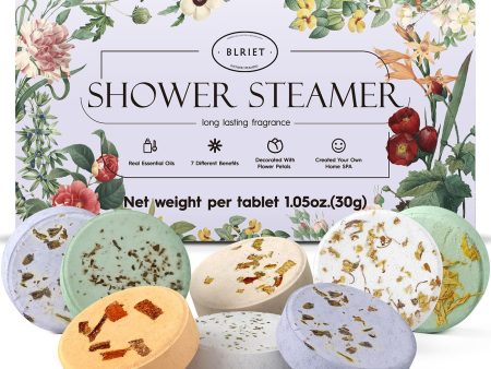 Shower Steamers Aromatherapy BLRIET 8 Pack Gifts for Women, Men, Mom, Teen Lavender Natural Essential Oil Home Spa Self Care Relaxation Stress Relief Shower Bombs Birthday Gifts Stocking Stuffers Cheap