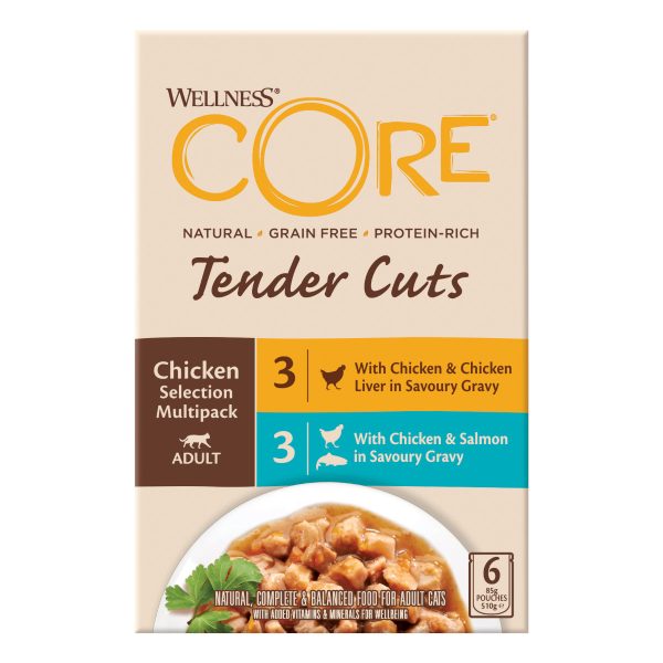 Wellness CORE Cat Wet Adult Tender Cuts Chicken Selection Multipack 6 x 85g For Sale