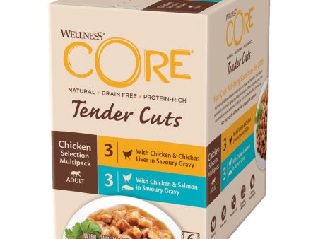 Wellness CORE Cat Wet Adult Tender Cuts Chicken Selection Multipack 6 x 85g For Sale