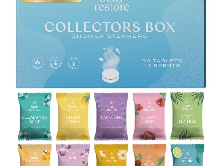 Body Restore Shower Steamers Aromatherapy 30 Pack - Christmas Gifts For Women, Stocking Stuffers, Birthday Gifts For Mom, White Elephant Gift, Travel Essentials, Self Care - Collector s Box Supply