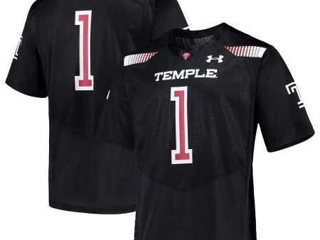 #1 Temple Owls Under Armour Team Replica Football Jersey - Black Cheap