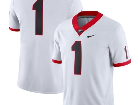 #1 Georgia Bulldogs Nike Game Jersey - White Sale