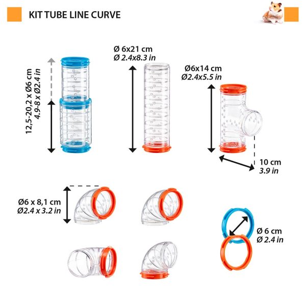 Ferplast Hamster Cage Accessories Tube Curve Kit For Sale