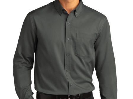 Port Authority W808 Long Sleeve SuperPro ™ React ™ Twill Shirt Hot on Sale