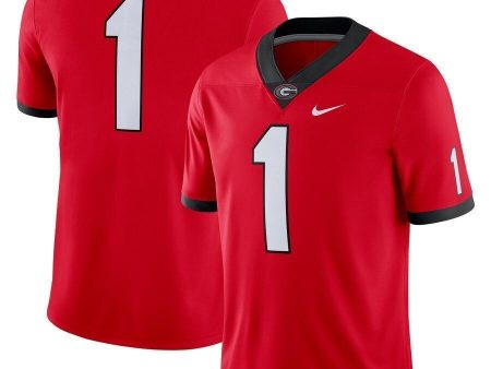 #1 Georgia Bulldogs Nike Game Jersey - Red on Sale