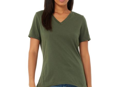 Bella + Canvas 6405 Women s Relaxed Jersey Short Sleeve V-Neck T-Shirt Hot on Sale